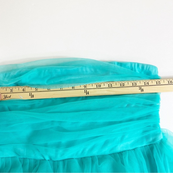 Lulus Teal Green Tulle Strapless MaxiDress Elegant Wedding Guest Party Ball Sz L - Picture 6 of 9